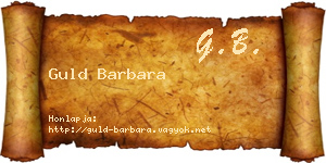 Guld Barbara névjegykártya